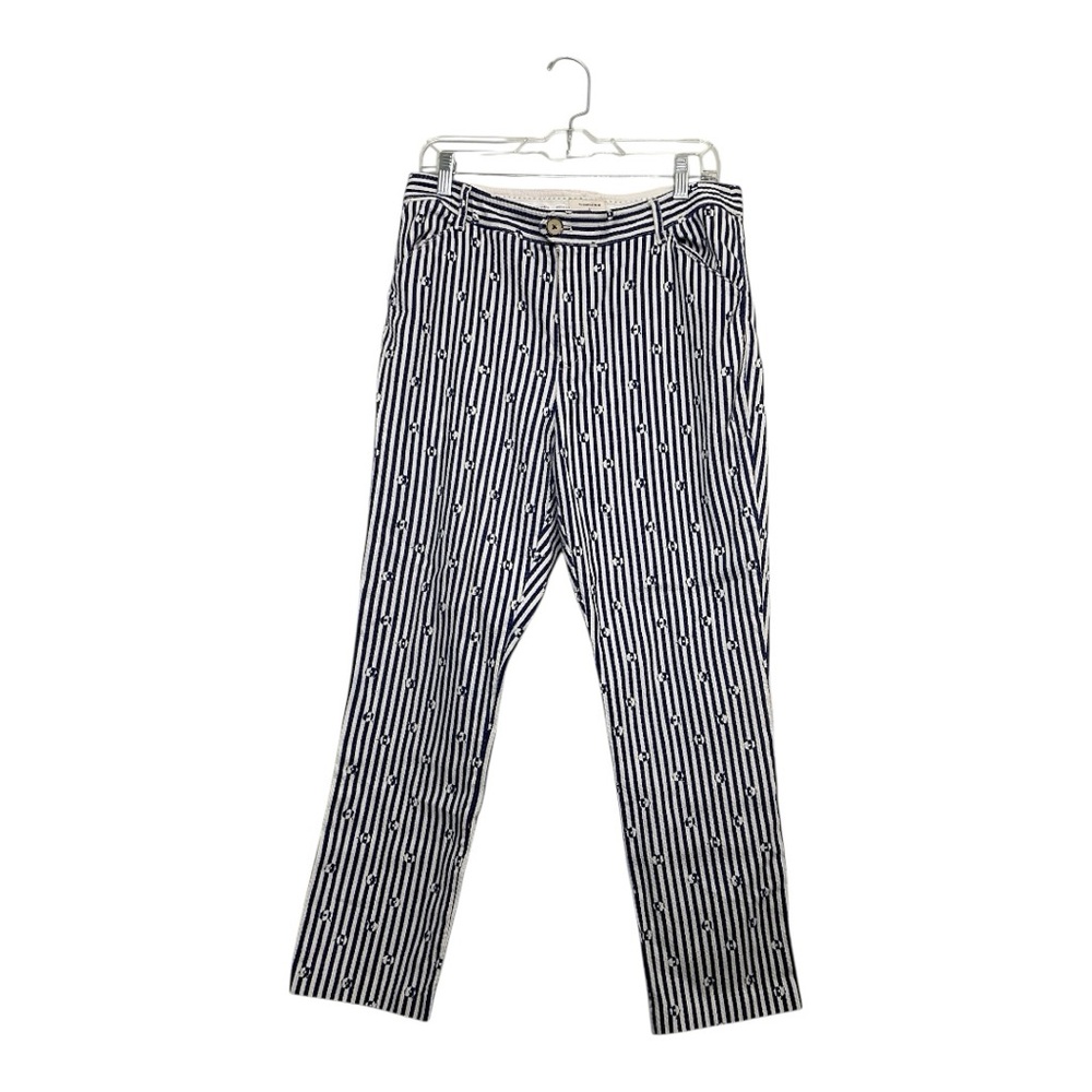 Women’s Anthropologie Essential Slim blue and white unique design, size 12